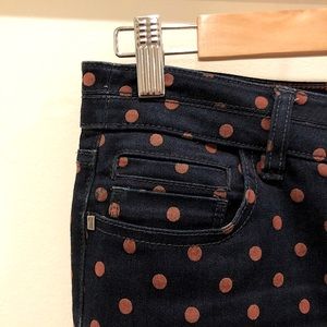 Anthropologie Pilco and the Letterpress Polka-Dotted Denim Pencil Skirt